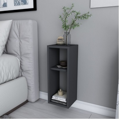 Κομοδίνο επιτοίχιο Sault Megapap χρώμα ανθρακί 23,2x22x59,6εκ.