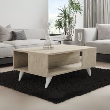 Τραπεζάκι σαλονιού Yuka Megapap χρώμα travertine 90x60x39,5εκ.