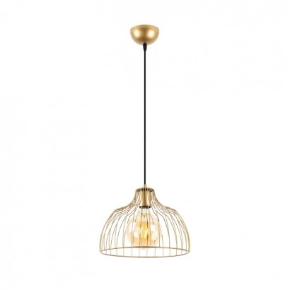 Φωτιστικό οροφής Treiso Megapap E27 μεταλλικό μονόφωτο χρώμα χρυσό Ø28x126εκ.