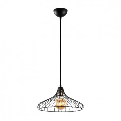 Φωτιστικό οροφής Adda Megapap E27 μεταλλικό μονόφωτο χρώμα μαύρο Ø36x120εκ.