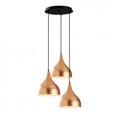 Φωτιστικό οροφής Oslo Megapap E27 μεταλλικό τρίφωτο χρώμα χάλκινο 47x30x122εκ.