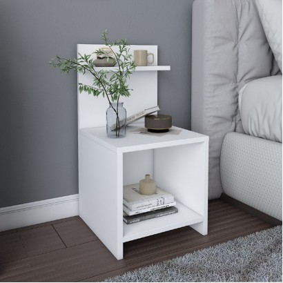 Κομοδίνο Ulman Megapap χρώμα λευκό 35x37x72εκ.