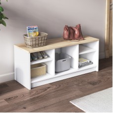 Παπουτσοθήκη London Megapap χρώμα λευκό - sapphire oak 100x35x40εκ. Παπουτσοθήκη London Megapap χρώμα λευκό - sapphire oak 100x35x40εκ.