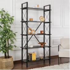 Βιβλιοθήκη Elysian Megapap χρώμα black wood 90x33,5x180εκ. Βιβλιοθήκη Elysian Megapap χρώμα black wood 90x33,5x180εκ.