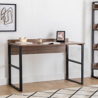 Γραφείο εργασίας Rana Megapap χρώμα καρυδί - μαύρο 120x60x78,8εκ.