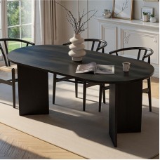 Τραπέζι Sablin Megapap χρώμα black wood 180x89,5x75εκ. Τραπέζι Sablin Megapap χρώμα black wood 180x89,5x75εκ.