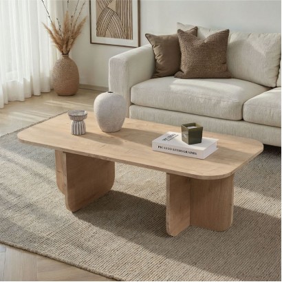 Τραπεζάκι σαλονιού Becaj Megapap χρώμα sapphire oak 120x60x41,4εκ.