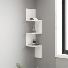 Ραφιέρα τοίχου γωνιακή Zikzak Megapap χρώμα λευκό 25x25x105,4εκ. Ραφιέρα τοίχου γωνιακή Zikzak Megapap χρώμα λευκό 25x25x105,4εκ.