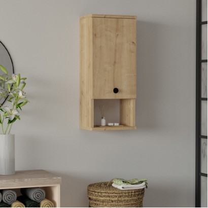 Ντουλάπι μπάνιου επιτοίχιο Mis Megapap χρώμα sapphire oak 30x21,8x71εκ.