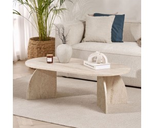 Τραπεζάκι σαλονιού Melina Megapap χρώμα travertine 120x60x40εκ. Τραπεζάκι σαλονιού Melina Megapap χρώμα travertine 120x60x40εκ.