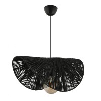 Φωτιστικό οροφής Taco Megapap E27 γιούτα μονόφωτο χρώμα μαύρο 51x36x55εκ.