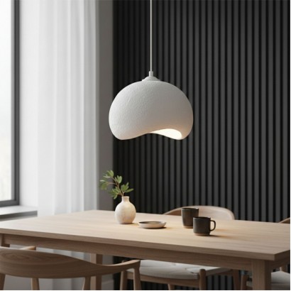 Φωτιστικό οροφής Yontu Megapap E27 fiberglass μονόφωτο χρώμα λευκό 34x29x120εκ.