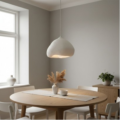 Φωτιστικό οροφής Lora Megapap E27 fiberglass μονόφωτο χρώμα λευκό 32x28x120εκ.