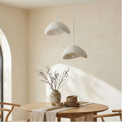 Φωτιστικό οροφής Luna Megapap E27 fiberglass δίφωτο χρώμα λευκό Ø74x115εκ.