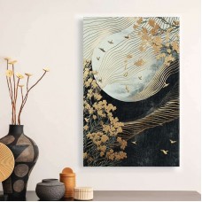 Πίνακας σε καμβά "Golden Moon" Megapap ψηφιακής εκτύπωσης 70x100x3εκ.