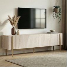 Έπιπλο τηλεόρασης Nexus Megapap χρώμα travertine - χρυσό 180x30x45,5εκ. Έπιπλο τηλεόρασης Nexus Megapap χρώμα travertine - χρυσό 180x30x45,5εκ.