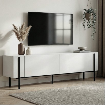 Έπιπλο τηλεόρασης Nexus Megapap χρώμα λευκό 180x30x45,5εκ. Έπιπλο τηλεόρασης Nexus Megapap χρώμα λευκό 180x30x45,5εκ.