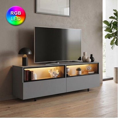 Έπιπλο τηλεόρασης Eco Megapap με Led Rgb χρώμα ανθρακί 180x32x67εκ. Έπιπλο τηλεόρασης Eco Megapap με Led Rgb χρώμα ανθρακί 180x32x67εκ.