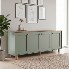 Μπουφές Bohemian Megapap χρώμα πράσινο - φυσικό οξιάς 180x40x75εκ. Μπουφές Bohemian Megapap χρώμα πράσινο - φυσικό οξιάς 180x40x75εκ.