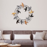 Διακοσμητικό τοίχου Spiral Flock Megapap μεταλλικό χρώμα μαύρο - bronze - ασημί 87x87εκ. Διακοσμητικό τοίχου Spiral Flock Megapap μεταλλικό χρώμα μαύρο - bronze - ασημί 87x87εκ.