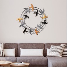 Διακοσμητικό τοίχου Spiral Flock Megapap μεταλλικό χρώμα μαύρο - bronze - ασημί 87x87εκ. Διακοσμητικό τοίχου Spiral Flock Megapap μεταλλικό χρώμα μαύρο - bronze - ασημί 87x87εκ.