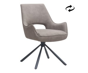 Πολυθρόνα τραπεζαρίας Alessia Megapap περιστρεφόμενη elephant grey ύφασμα - μεταλλικό μαύρο πόδι 58x66x85εκ. Πολυθρόνα τραπεζαρίας Alessia Megapap περιστρεφόμενη elephant grey ύφασμα - μεταλλικό μαύρο πόδι 58x66x85εκ.