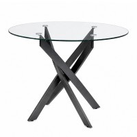 Τραπέζι Aldo Megapap γυαλί - μεταλλικά μαύρα πόδια Ø100x75,5εκ. Τραπέζι Aldo Megapap γυαλί - μεταλλικά μαύρα πόδια Ø100x75,5εκ.