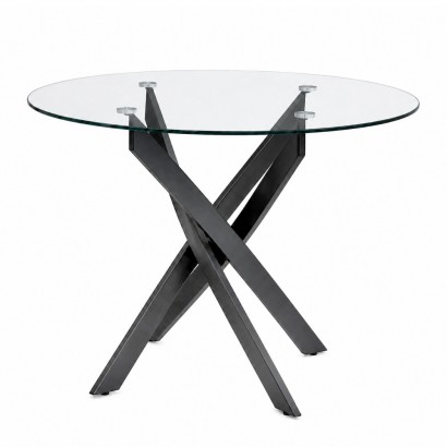 Τραπέζι Aldo Megapap γυαλί - μεταλλικά μαύρα πόδια Ø100x75,5εκ. Τραπέζι Aldo Megapap γυαλί - μεταλλικά μαύρα πόδια Ø100x75,5εκ.