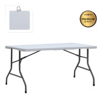 Τραπέζι catering - συνεδρίου Capri Megapap πτυσσόμενο - βαλίτσα χρώμα λευκό του πάγου 152x70x74εκ.