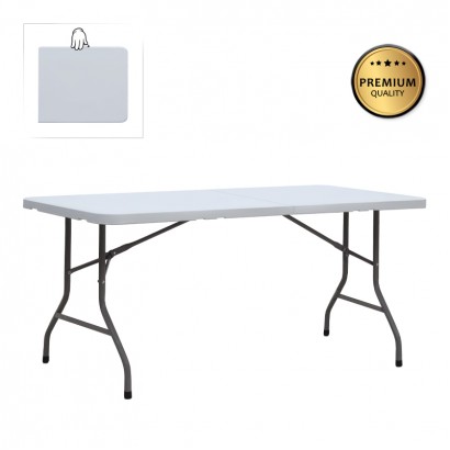 Τραπέζι catering - συνεδρίου Capri Megapap πτυσσόμενο - βαλίτσα χρώμα λευκό του πάγου 183x76x74εκ.