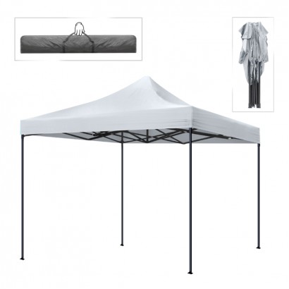 Κιόσκι - Gazebo Bari Megapap πτυσσόμενο μεταλλικός σκελετός - αδιάβροχο ύφασμα χρώμα λευκό 3x3x3,10m.