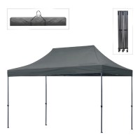 Κιόσκι - Gazebo Bari Megapap πτυσσόμενο μεταλλικός σκελετός - αδιάβροχο ύφασμα χρώμα γκρι 3x4,5x3,20m.