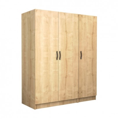 Ντουλάπα ρούχων Victoria Megapap τρίφυλλη χρώμα φυσικό οξιάς 150x60x181εκ.