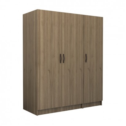 Ντουλάπα ρούχων Victoria Megapap τρίφυλλη χρώμα καρυδί 150x60x181εκ.