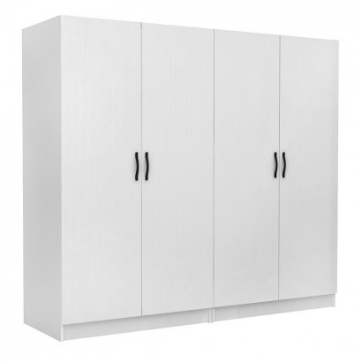 Ντουλάπα ρούχων Victoria Megapap τετράφυλλη χρώμα λευκό 200x60x181εκ.