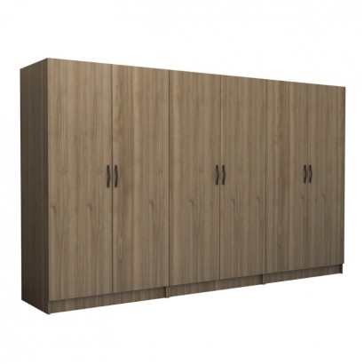 Ντουλάπα ρούχων Victoria Megapap εξάφυλλη χρώμα καρυδί 300x60x181εκ.