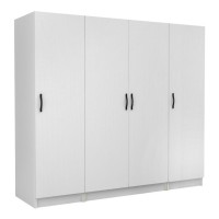 Ντουλάπα ρούχων Victoria Megapap τετράφυλλη χρώμα λευκό 200x60x181εκ.