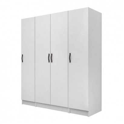 Ντουλάπα ρούχων Vivian Megapap τετράφυλλη χρώμα λευκό 160x51,8x181εκ.
