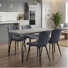 Σετ τραπεζαρία 5τμχ Roger - Chiara Megapap Mdf - ύφασμα χρώμα σκούρο γκρι σκυροδέματος - ανθρακί 120x70x75εκ. Σετ τραπεζαρία 5τμχ Roger - Chiara Megapap Mdf - ύφασμα χρώμα σκούρο γκρι σκυροδέματος - ανθρακί 120x70x75εκ.