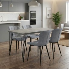 Σετ τραπεζαρία 5τμχ Roger - Chiara Megapap Mdf - ύφασμα χρώμα σκούρο γκρι σκυροδέματος - γκρι 120x70x75εκ. Σετ τραπεζαρία 5τμχ Roger - Chiara Megapap Mdf - ύφασμα χρώμα σκούρο γκρι σκυροδέματος - γκρι 120x70x75εκ.