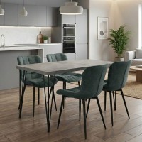 Σετ τραπεζαρία 5τμχ Roger - Chiara Megapap Mdf - ύφασμα χρώμα σκούρο γκρι σκυροδέματος - πράσινο 120x70x75εκ. Σετ τραπεζαρία 5τμχ Roger - Chiara Megapap Mdf - ύφασμα χρώμα σκούρο γκρι σκυροδέματος - πράσινο 120x70x75εκ.