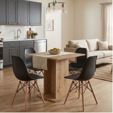 Σετ τραπεζαρία 5τμχ Allos - Nova Megapap χρώμα sapphire oak - μαύρο 75x75x77εκ. Σετ τραπεζαρία 5τμχ Allos - Nova Megapap χρώμα sapphire oak - μαύρο 75x75x77εκ.