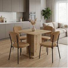 Σετ τραπεζαρία 5τμχ Allos - Kevin Megapap χρώμα sapphire oak - μουσταρδί 75x75x77εκ. Σετ τραπεζαρία 5τμχ Allos - Kevin Megapap χρώμα sapphire oak - μουσταρδί 75x75x77εκ.
