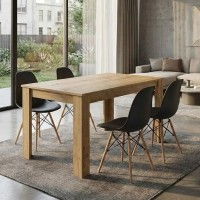 Σετ τραπεζαρία 5τμχ Darlen - Nova Megapap χρώμα sapphire oak - μαύρο 125x72x74εκ.