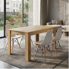 Σετ τραπεζαρία 5τμχ Darlen - Nova Megapap χρώμα sapphire oak - λευκό 125x72x74εκ. Σετ τραπεζαρία 5τμχ Darlen - Nova Megapap χρώμα sapphire oak - λευκό 125x72x74εκ.