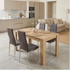 Σετ τραπεζαρία 5τμχ Darlen - Rosa Megapap χρώμα sapphire oak - καφέ/χρωμίου πόδι 125x72x74εκ. Σετ τραπεζαρία 5τμχ Darlen - Rosa Megapap χρώμα sapphire oak - καφέ/χρωμίου πόδι 125x72x74εκ.