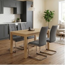 Σετ τραπεζαρία 5τμχ Darlen - Laura Megapap χρώμα sapphire oak - γκρι 125x72x74εκ. Σετ τραπεζαρία 5τμχ Darlen - Laura Megapap χρώμα sapphire oak - γκρι 125x72x74εκ.