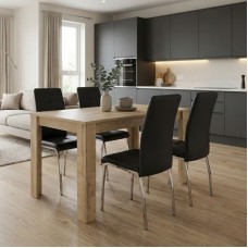 Σετ τραπεζαρία 5τμχ Darlen - Alma Megapap χρώμα sapphire oak - μαύρο 125x72x74εκ. Σετ τραπεζαρία 5τμχ Darlen - Alma Megapap χρώμα sapphire oak - μαύρο 125x72x74εκ.