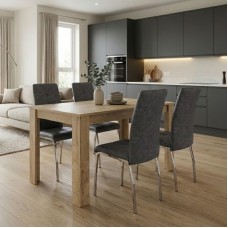 Σετ τραπεζαρία 5τμχ Darlen - Alma Megapap χρώμα sapphire oak - γκρι 125x72x74εκ. Σετ τραπεζαρία 5τμχ Darlen - Alma Megapap χρώμα sapphire oak - γκρι 125x72x74εκ.
