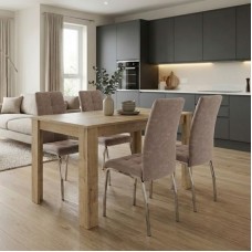 Σετ τραπεζαρία 5τμχ Darlen - Alma Megapap χρώμα sapphire oak - μπεζ 125x72x74εκ. Σετ τραπεζαρία 5τμχ Darlen - Alma Megapap χρώμα sapphire oak - μπεζ 125x72x74εκ.